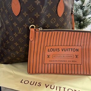 Large Louis Vuitton reversible Monogram Brown and Tan Tote Set